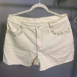 Le Lis White Studded Denim‎ Shorts